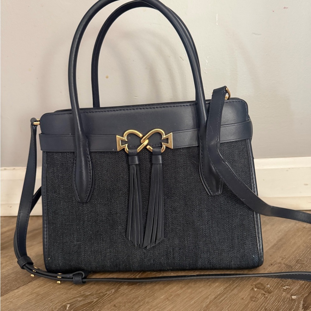 Kate Spade Black Satchel with Gold Details
